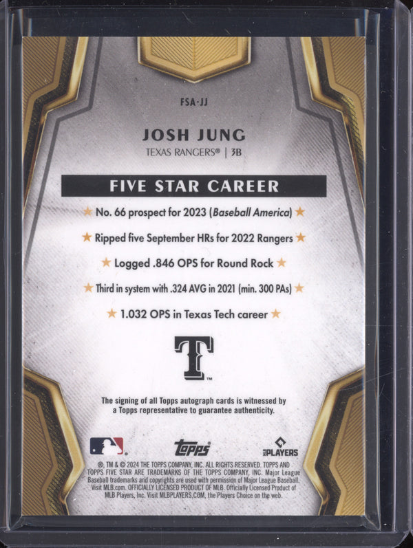 Jake Jung 2024 Topps Five Star FSA-JJ Five Star Base Auto Aqua 65/75