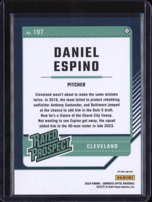 Daniel Espino 2024 Panini Donruss 197 Black Pandora RC