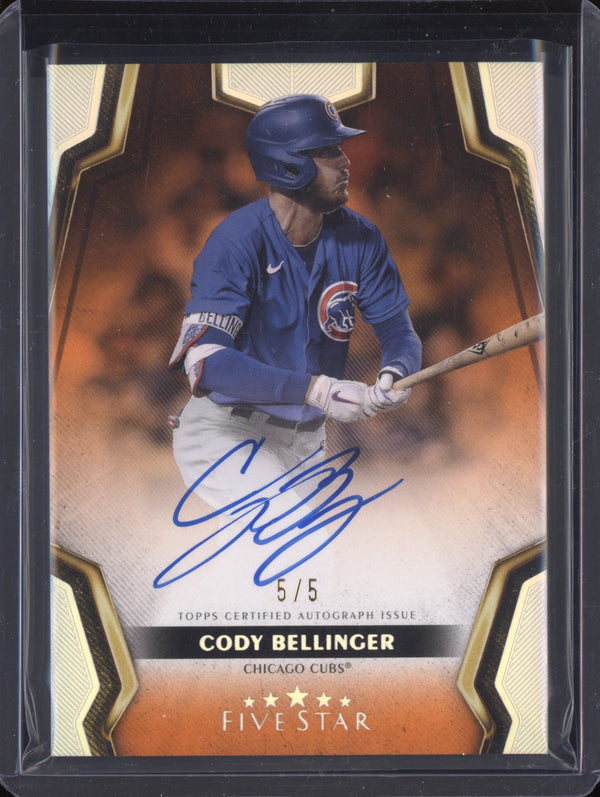 Cody Bellinger 2024 Topps Five Star FSA-CB Five Star Base Auto Orange 5/5