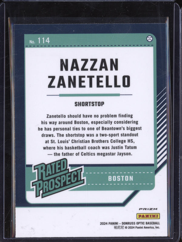 Nazzan Zanetello 2024 Panini Donruss 114 Holo RC