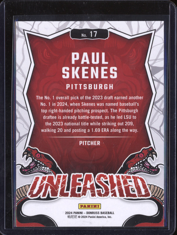 Paul Skenes 2024 Panini Donruss 17 Unleashed RC