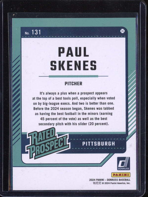 Paul Skenes 2024 Panini Donruss 131 RC