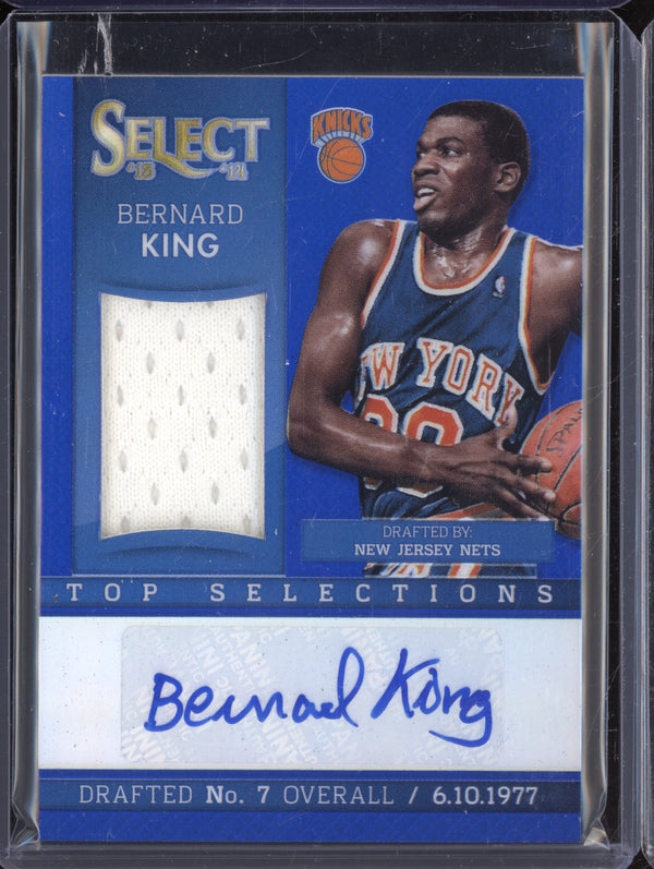 Bernard King 2013-14 Panini Select 30 Top Selections Jersey Auto Prizm Blue 7/20