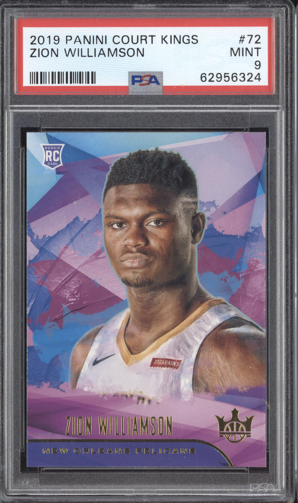 Zion Williamson 2019-20 Panini Court Kings 72 RC PSA 9