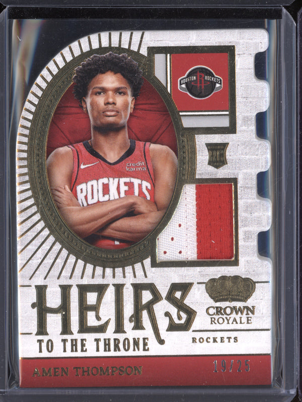 Amen Thompson 2023-24 Panini Crown Royale HT-AMN Heirs to the Throne RC 19/25