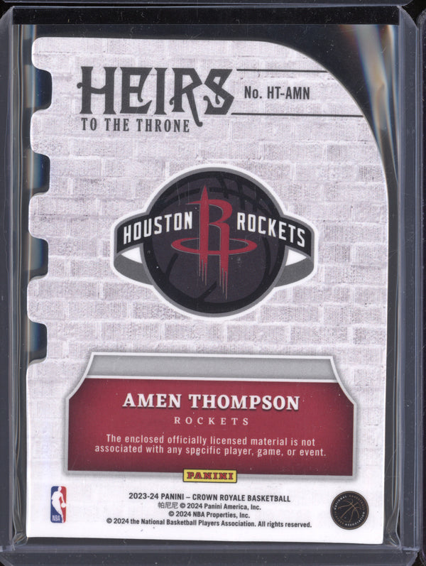 Amen Thompson 2023-24 Panini Crown Royale HT-AMN Heirs to the Throne RC 19/25