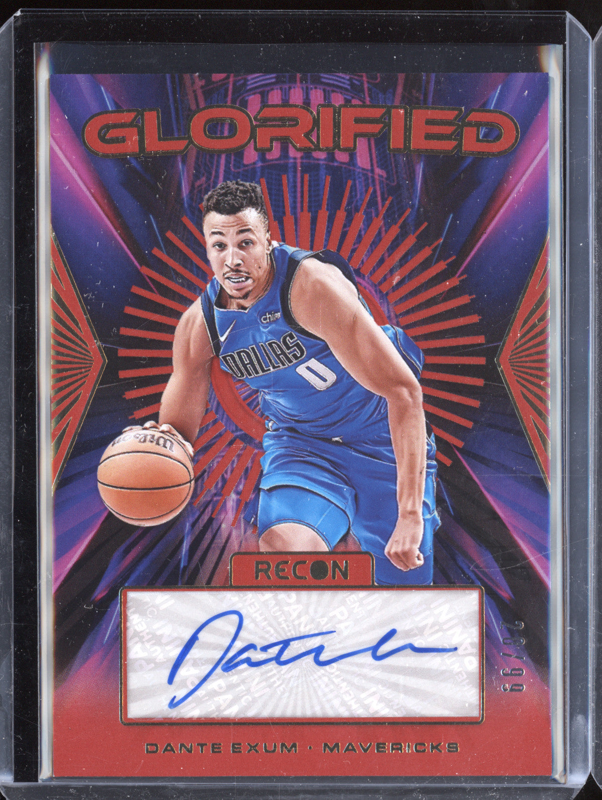 Dante Exum 2023-24 Panini Recon GS-EXM Glorified Auto Red 20/99