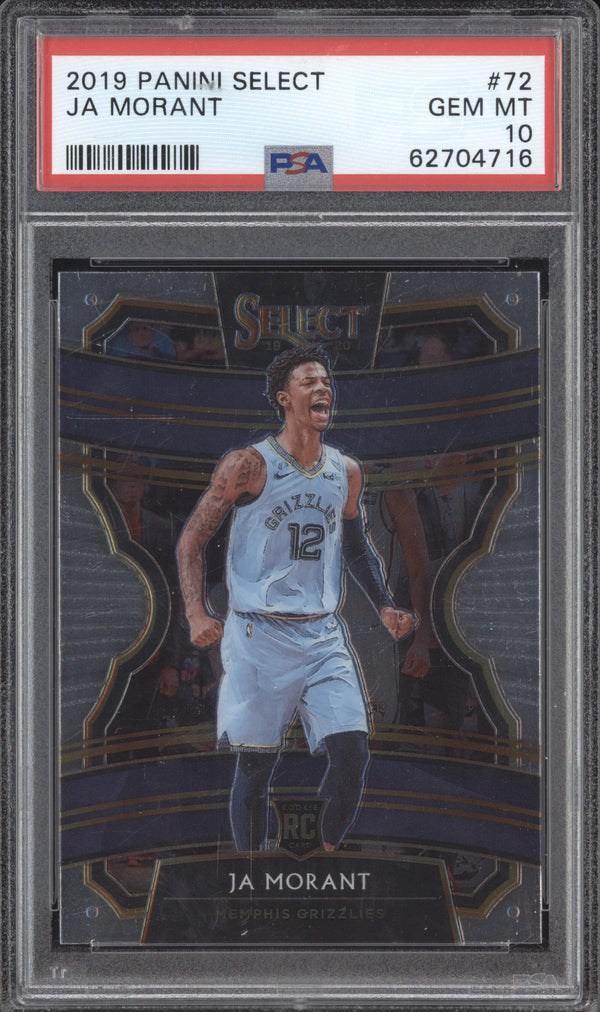 Ja Morant 2019-20 Panini Select 72 RC PSA 10