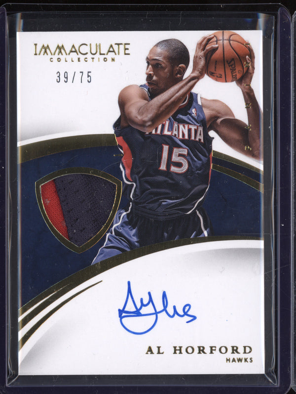 Al Horford 2014-15 Panini Immaculate PA-AH Patches Autographs 39/75