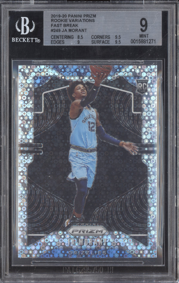 Ja Morant 2019-20 Panini Prizm 249 Fast Break RC BGS 9