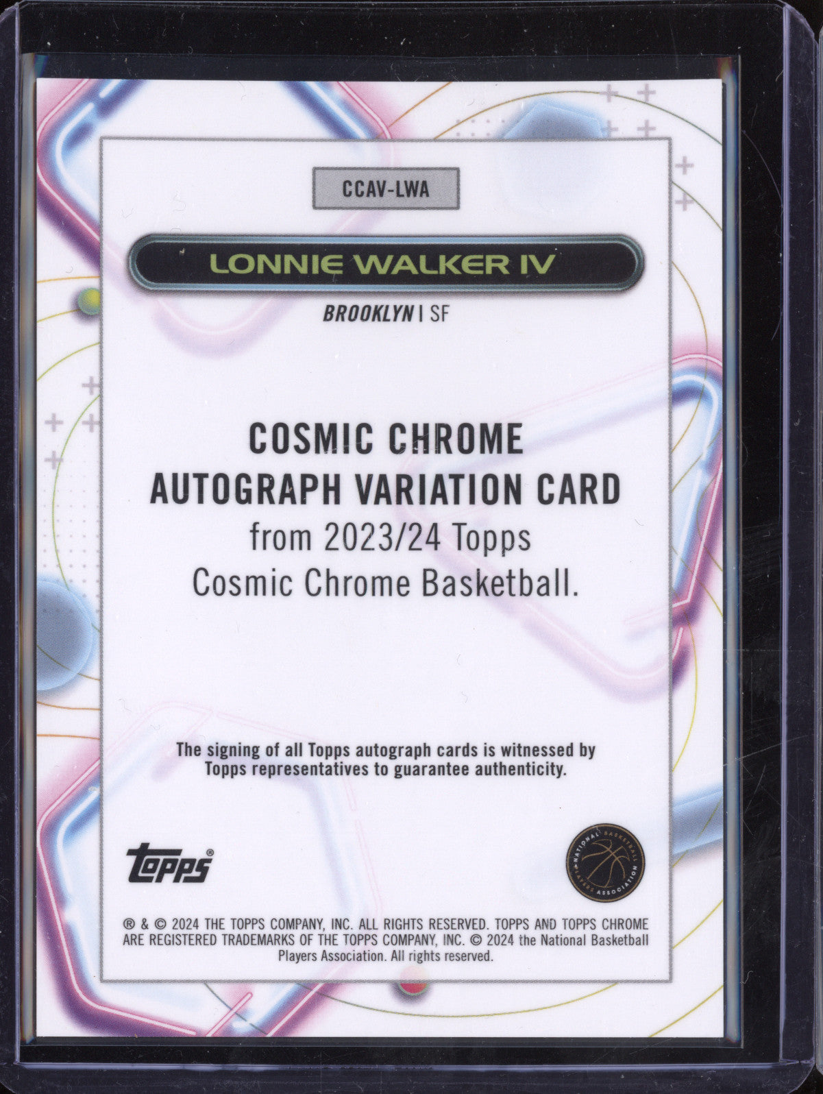 Lonnie Walker IV 2023-24 Topps Cosmic Chrome CCAV Gold Interstellar Auto 29/50