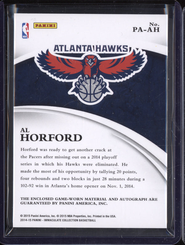 Al Horford 2014-15 Panini Immaculate PA-AH Patches Autographs 39/75