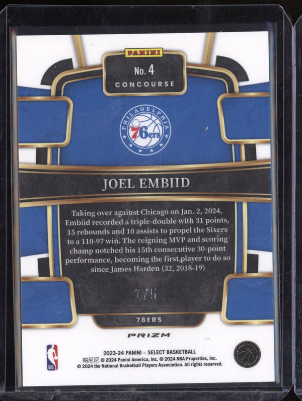 Joel Embiid 2023-24 Panini Select 4 Green 1/5