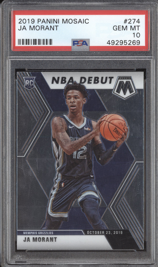 Ja Morant 2019-20 Panini Mosaic 274 RC PSA 10