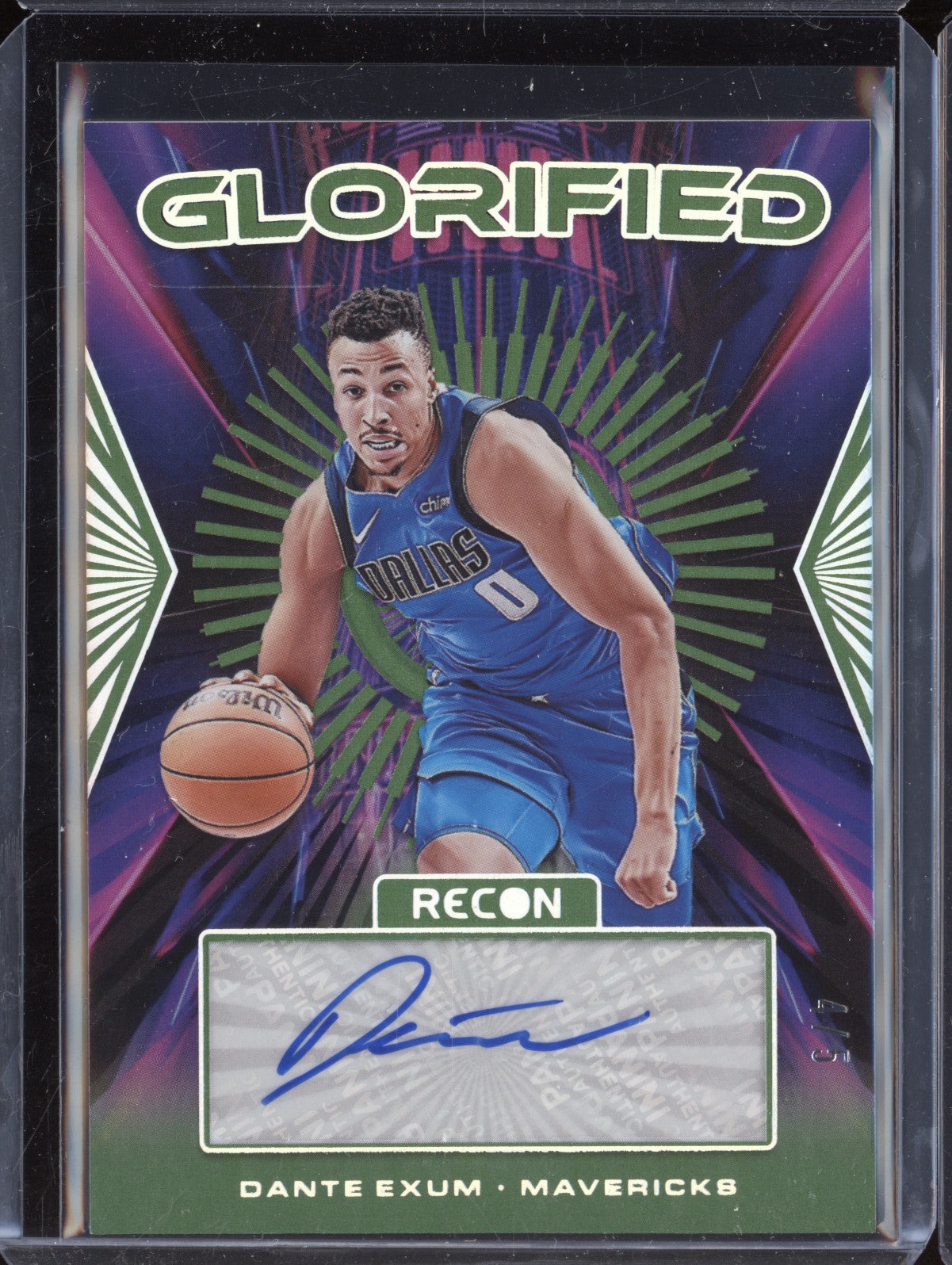 Dante Exum 2023-24 Panini Recon GS-EXM Glorified Auto Green 4/5