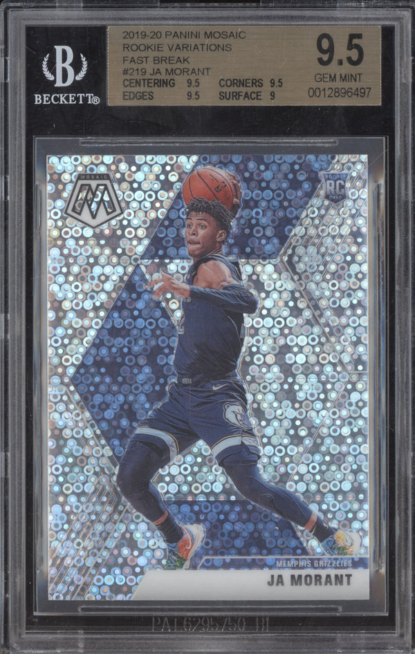 Ja Morant 2019-20 Panini Mosaic 219 Fast Break RC BGS 9.5