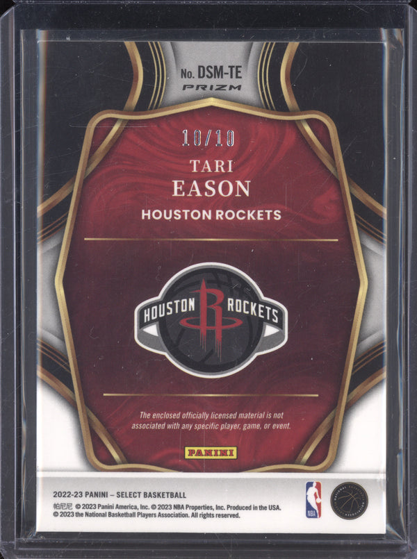 Tari Eason 2022-23 Panini Select DSM-TE Draft Selections Memorabilia Gold RC 10/10