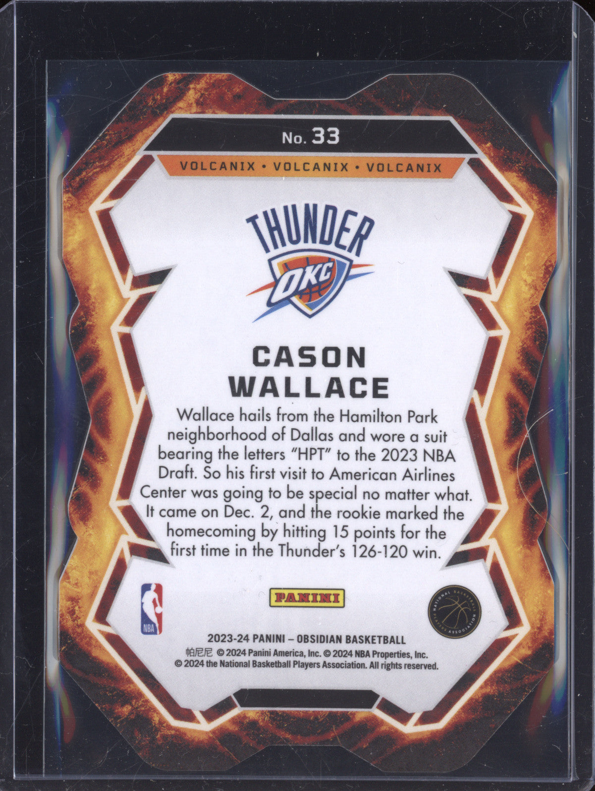 Cason Wallace 2023-24 Panini Obsidian 33 Volcanix RC