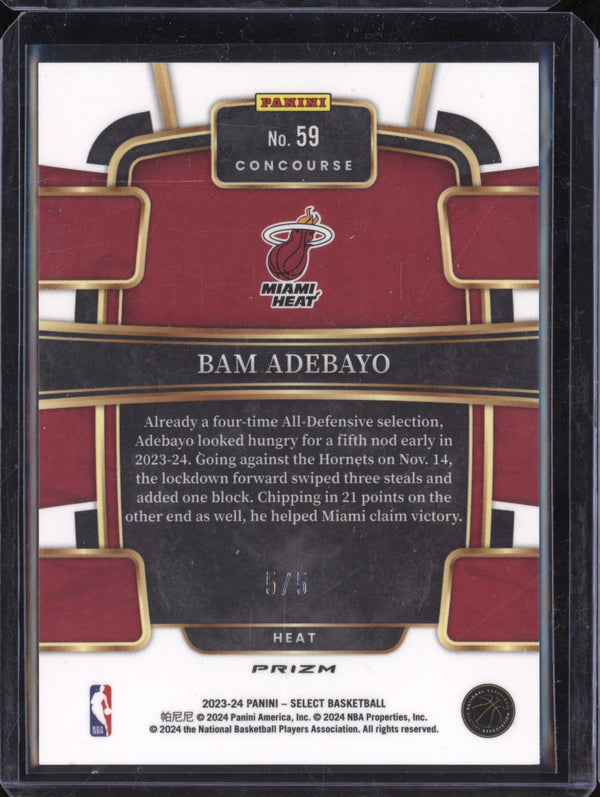 Bam Adebayo 2023-24 Panini Select 59 Green 5/5