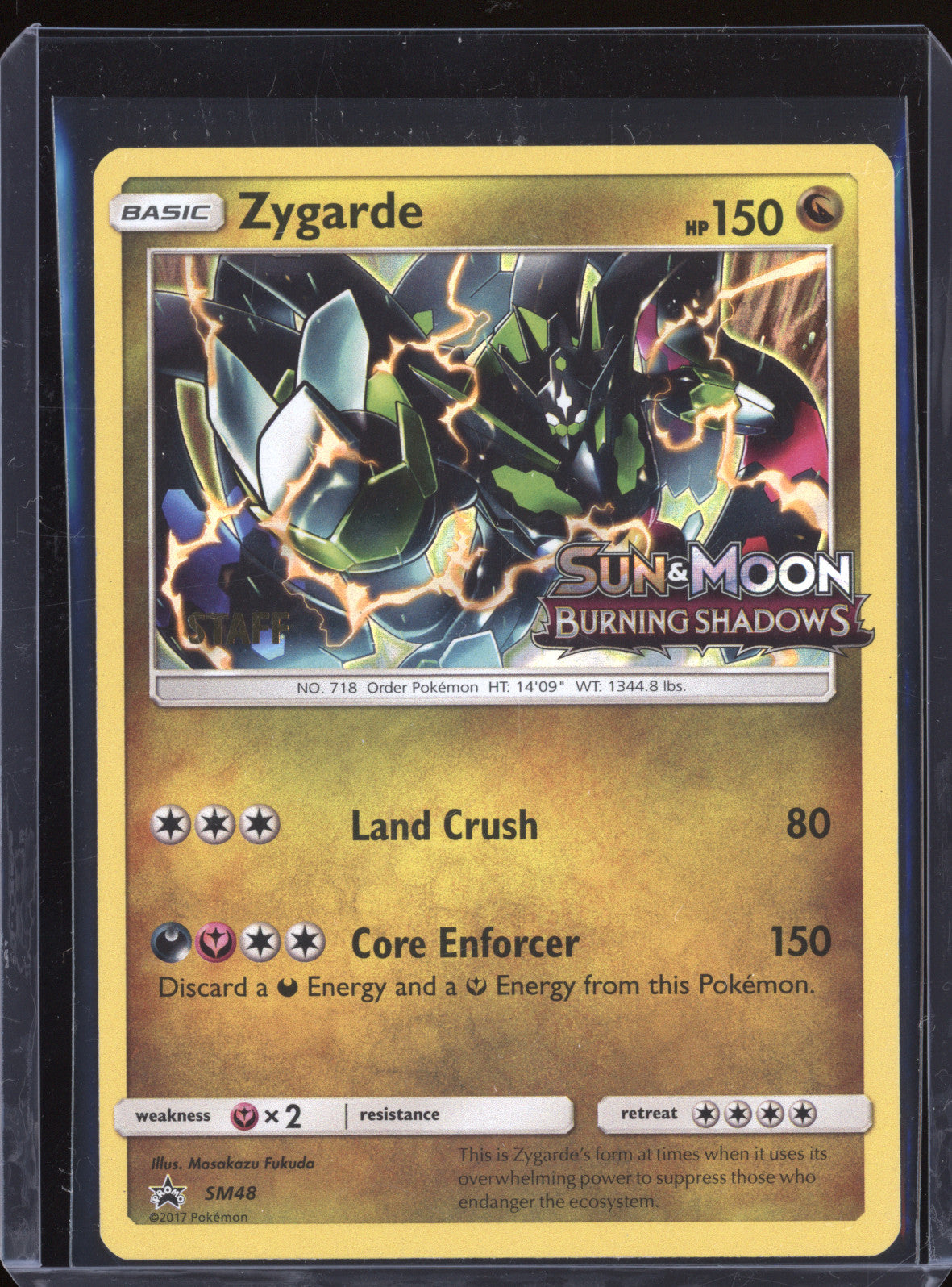 Zygarde 2017 Pokemon Sun & Moon Promos SM48 Staff Prerelease