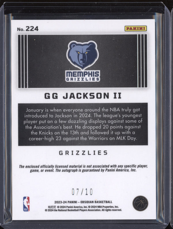 GG Jackson II 2023-24 Panini Obsidian Rookie Jersey Auto Molten Mojo RC 7/10