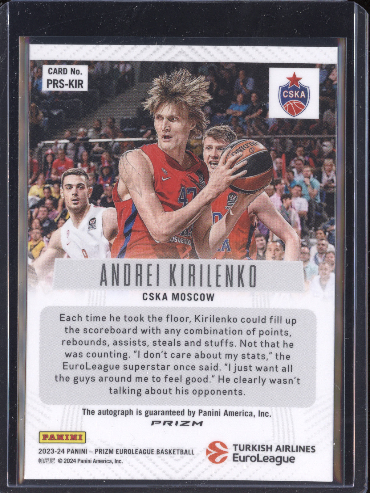 Andrei Kirilenko 2023-24 Panini Prizm Euroleague PRS-KIR Prizm Retro Sig Silver
