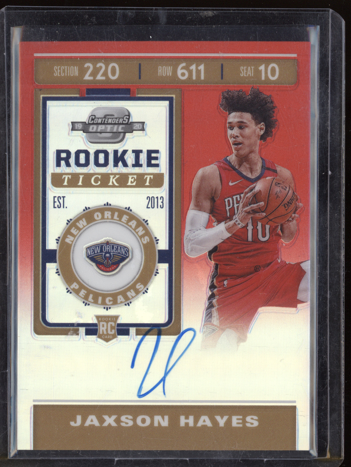 Jaxson Hayes 2019-20 Panini Contenders Optic 126 Rookie Ticket Auto Red RC /149