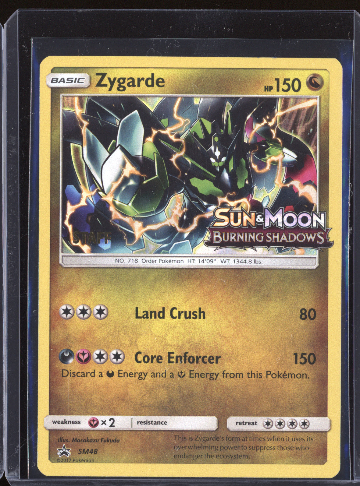 Zygarde 2017 Pokemon Sun & Moon Promos SM48 Staff Prerelease