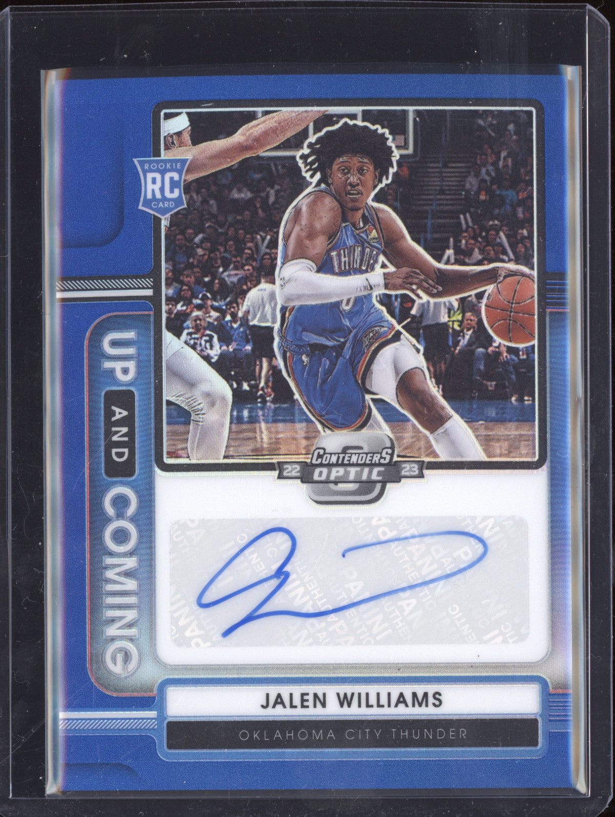 Jalen Williams 2022-23 Panini Contenders Optic Up and Coming Auto Blue RC /75