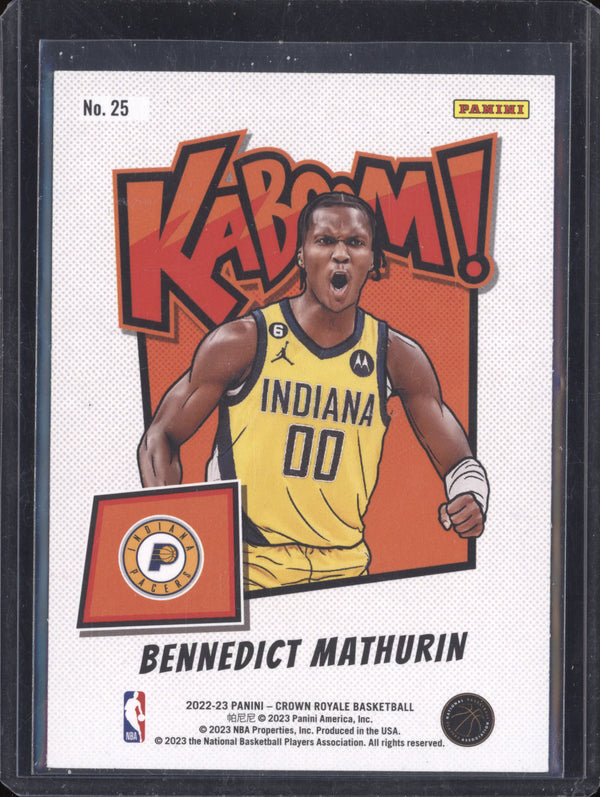 Bennedict Mathurin 2022-23 Panini Crown Royale 25 Kaboom RC