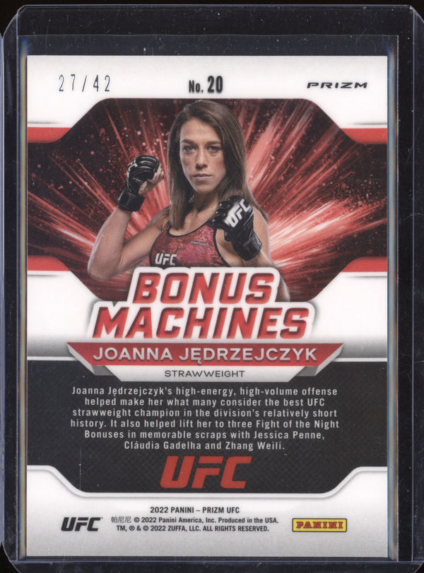 Joanna Jedrzejczyk 2022 Panini Prizm 20 Bonus Machines Pink Pulsar 27/42