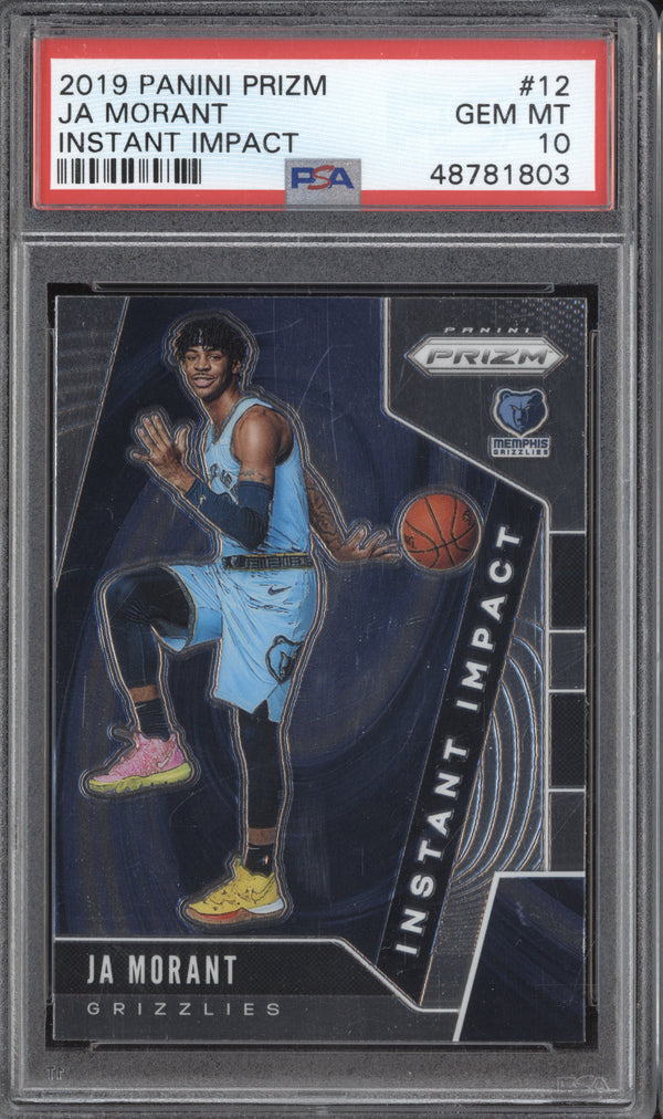 Ja Morant 2019-20 Panini Prizm 12 Instant Impact RC PSA 10