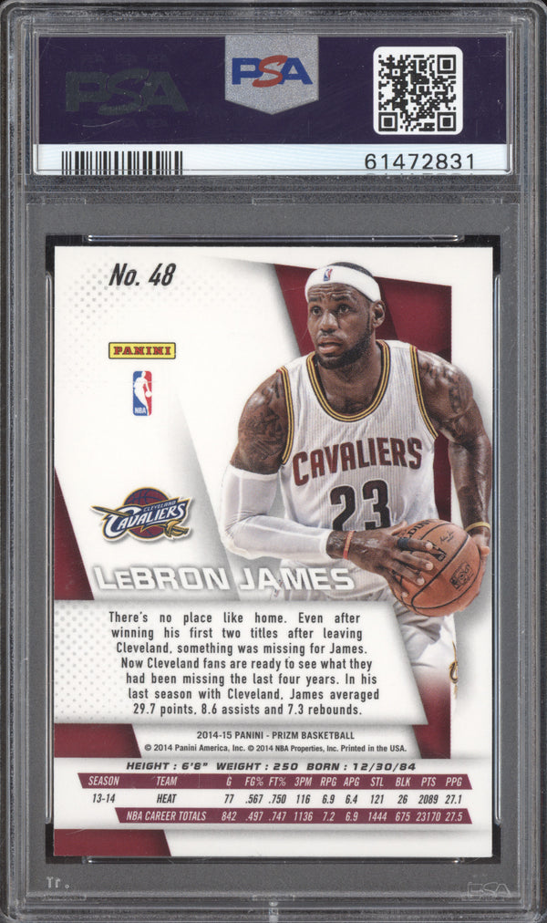 LeBron James 2014-15 Panini Prizm 48 PSA 10