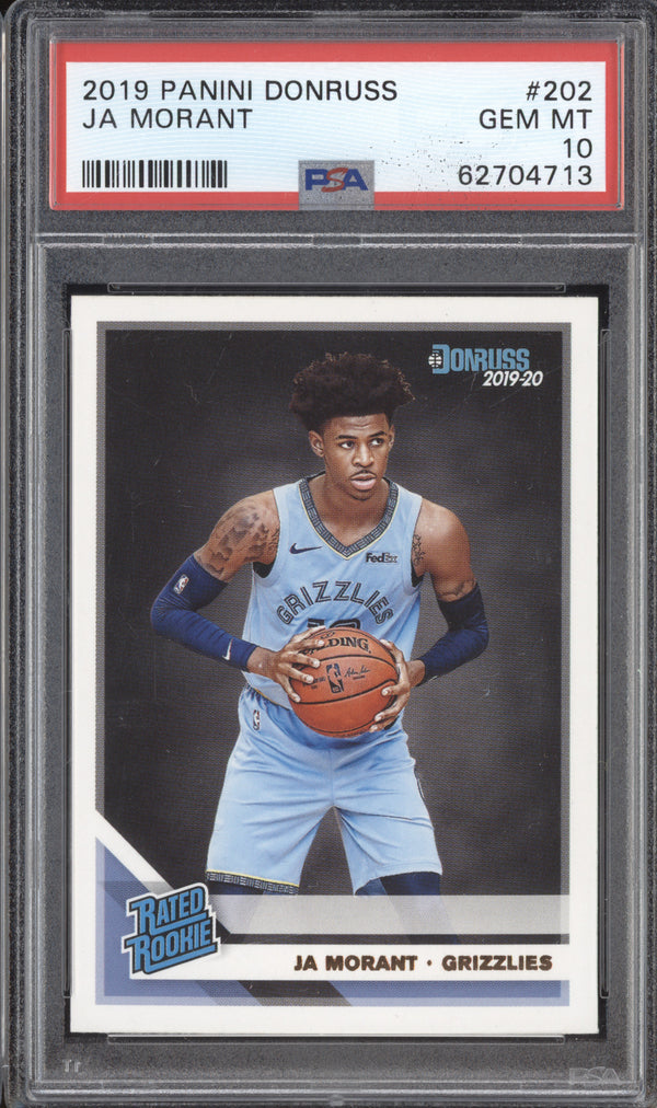 Ja Morant 2019-20 Panini Donruss 202 RC PSA 10