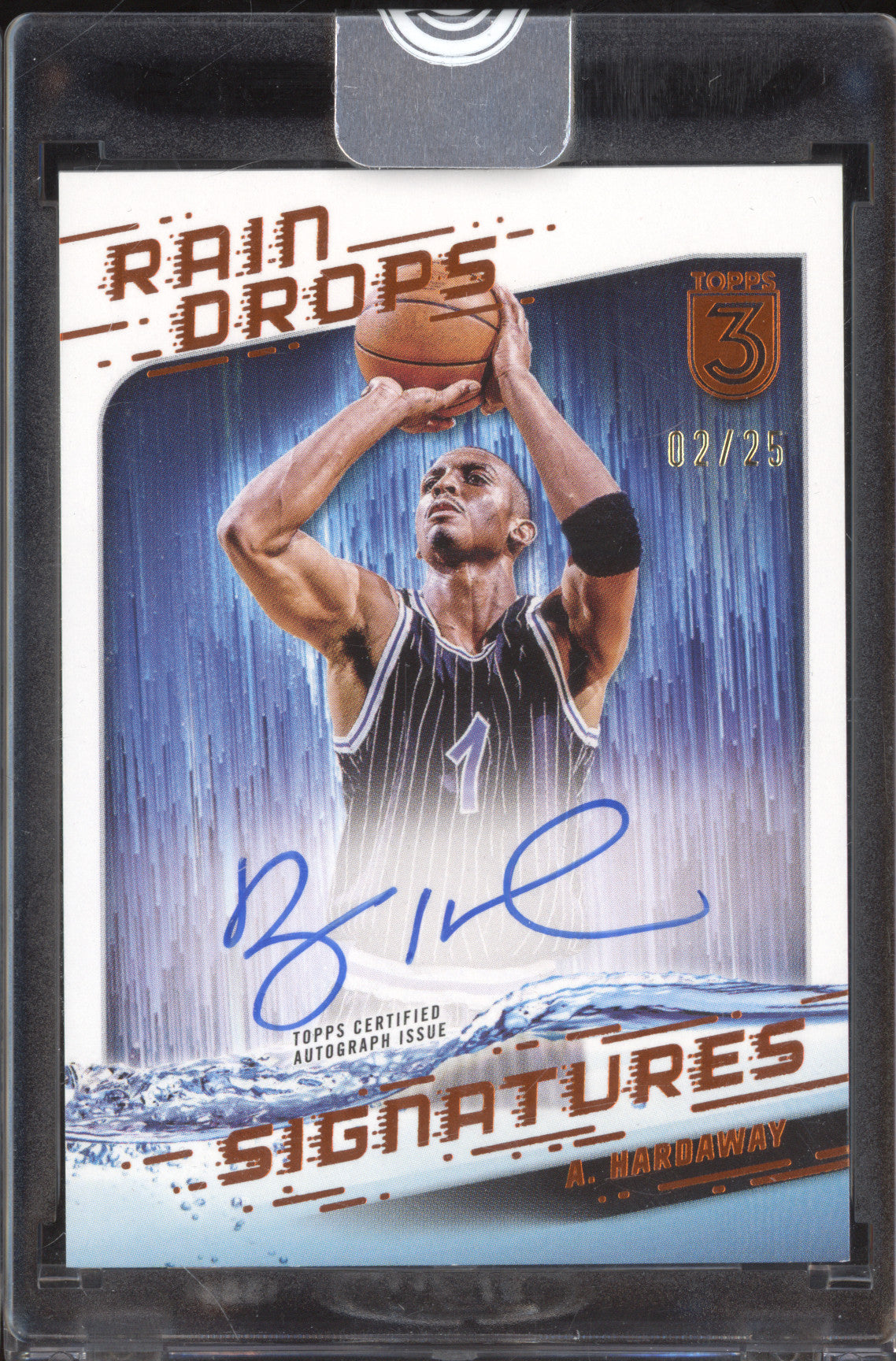 Anfernee Hardaway 2023-24 Topps 3 RS-AH Rain Drops Auto 2/25