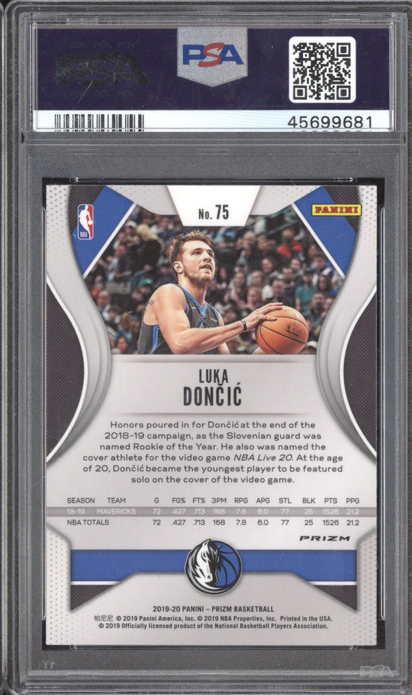 Luka Doncic 2019-20 Panini Prizm 75 Silver Prizm PSA 10