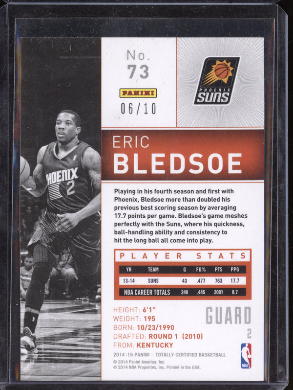 Eric Bledsoe 2014-15 Panini Totally Certified 73 Gold 6/10