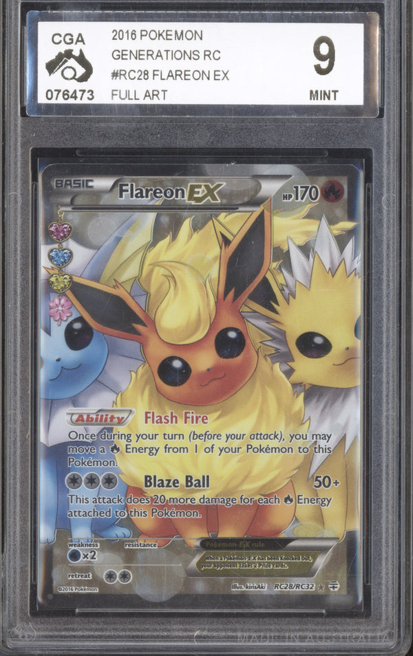 Flareon EX 2016 Pokemon Generations RC28 Full Art CGA 9