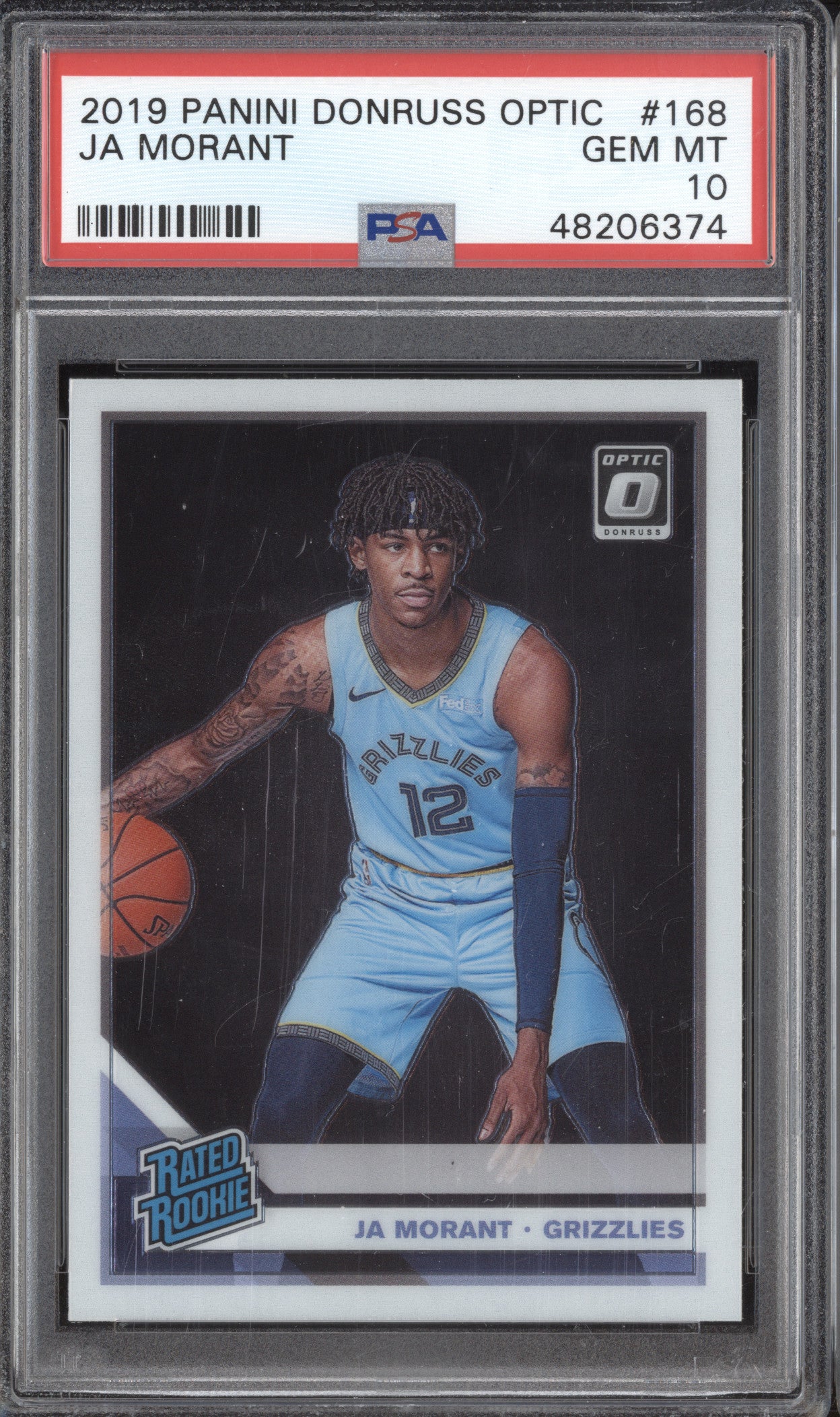 Ja Morant 2019-20 Panini Donruss Optic 168 RC PSA 10
