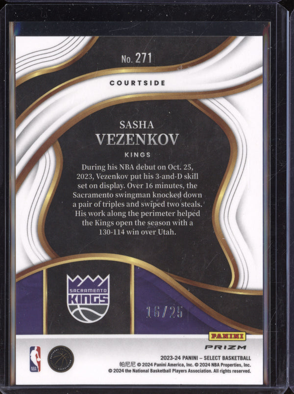 Sasha Vezenkov 2023-24 Panini Select 271 Courtside Tie-Dye RC 16/25