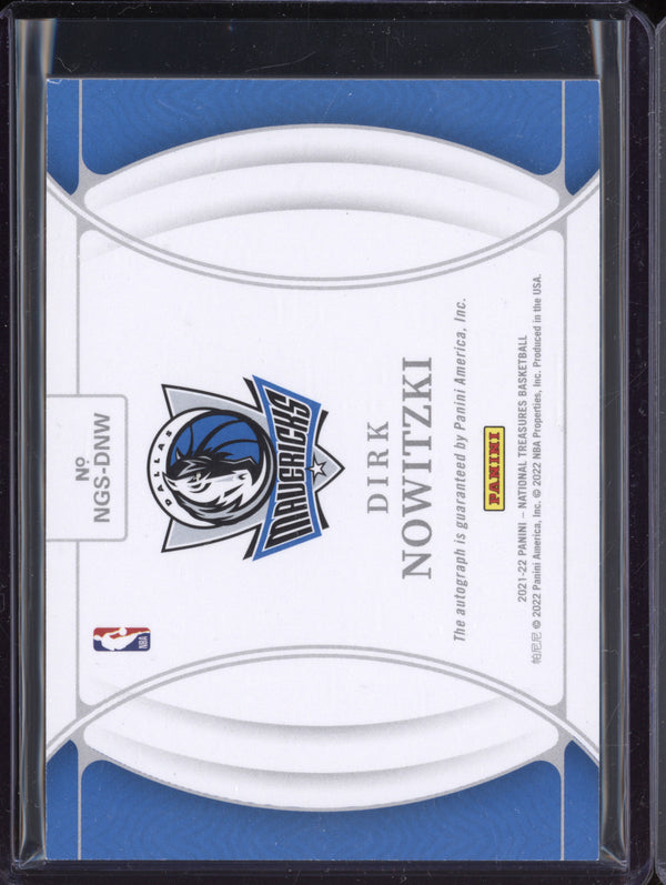 Dirk Nowitzki 2021-22 Panini National Treasures NGS-DNW NBA Greats Auto  4/25