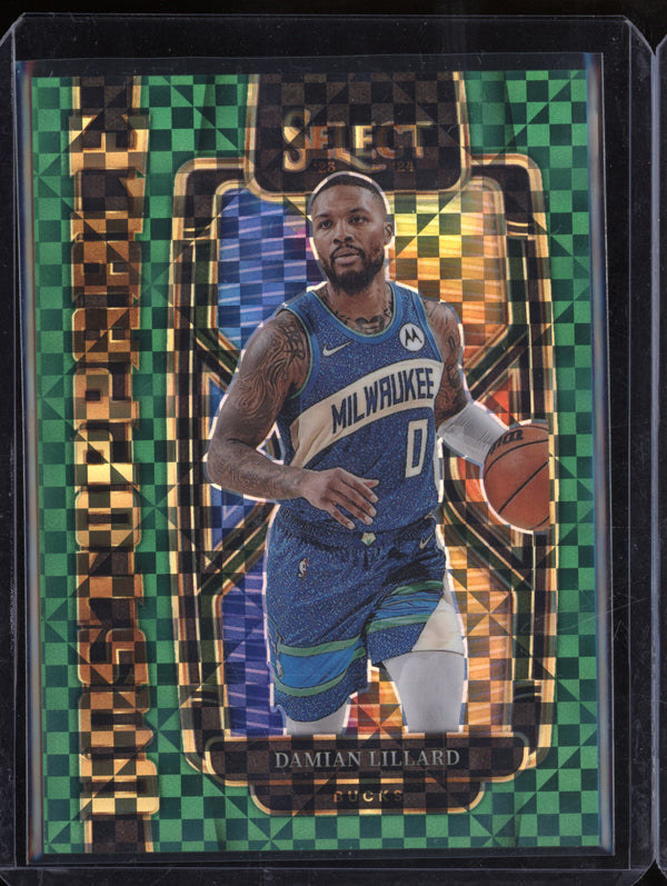 Damian Lillard 2023-24 Panini Select 6 Unstoppable Green 2/5