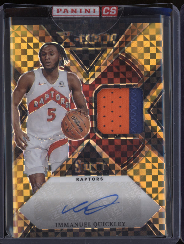 Immanuel Quickley 2023-24 Panini Select XFS-QUK X-Factor Patch Auto Gold 7/10