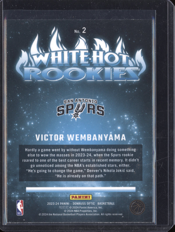 Victor Wembanyama 2023-24 Panini Donruss Optic 2 White Hot Rookies RC