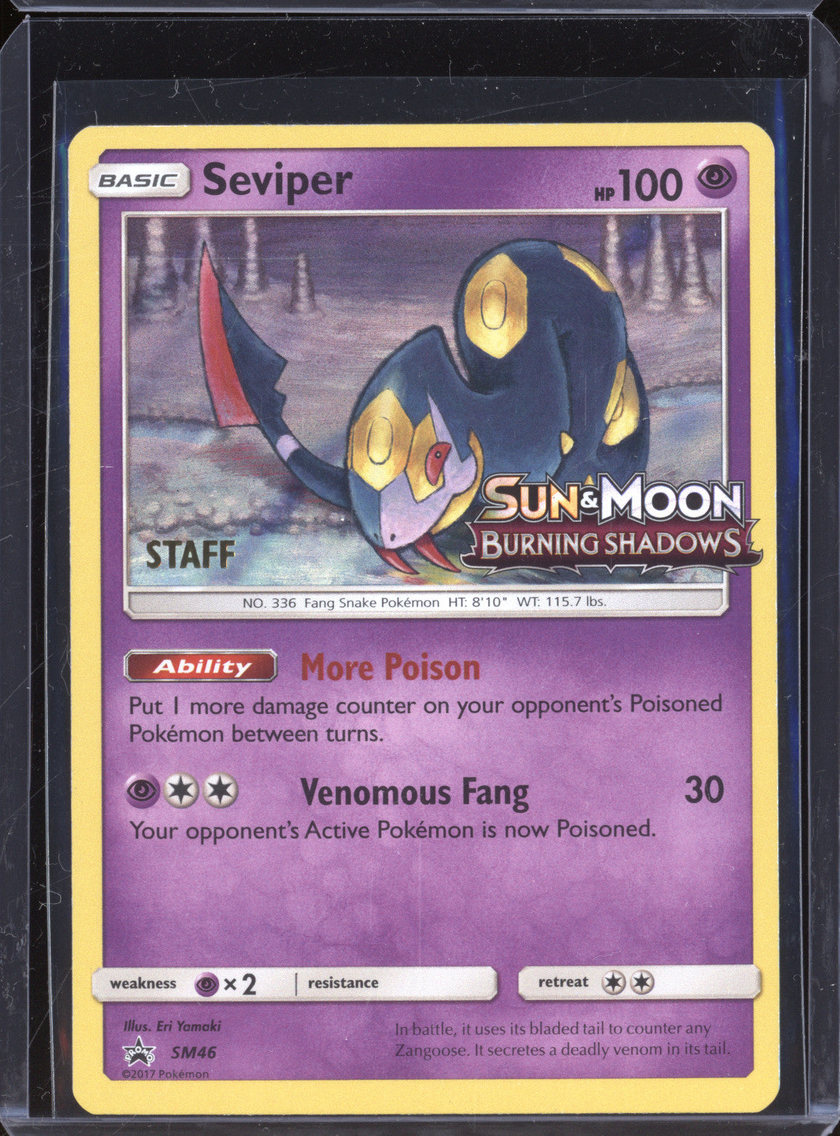 Seviper 2017 Pokemon Sun & Moon Promos SM46 Staff Prerelease