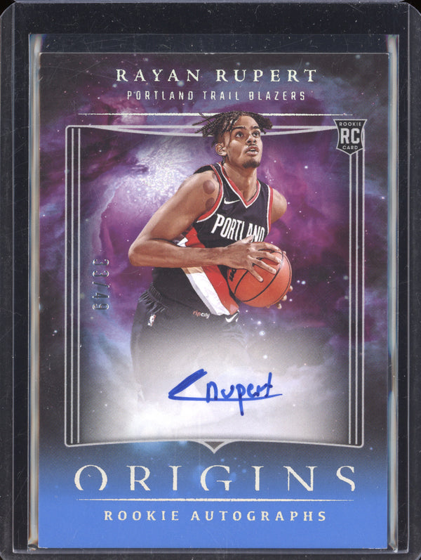 Rayan Rupert 2023-24 Panini Origins RA-RRP Rookie Auto Blue RC 33/49