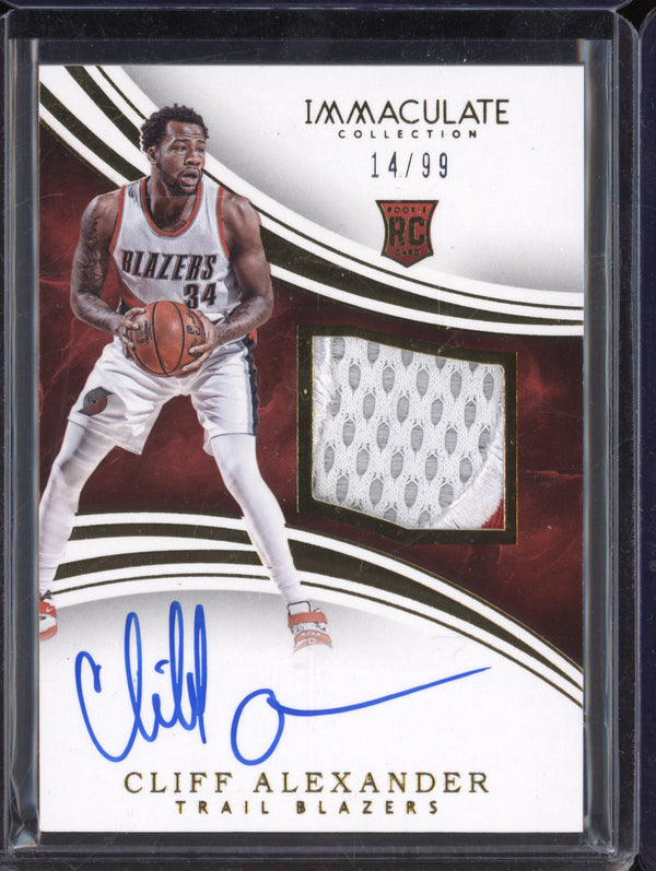 Cliff Alexander 2015-16 Panini Immaculate 141 Rookie Patch Autograph RC 14/99