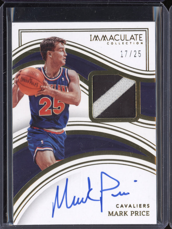 Mark Price 2022-23 Panini Immaculate IPA-MPR Patch Auto 17/25