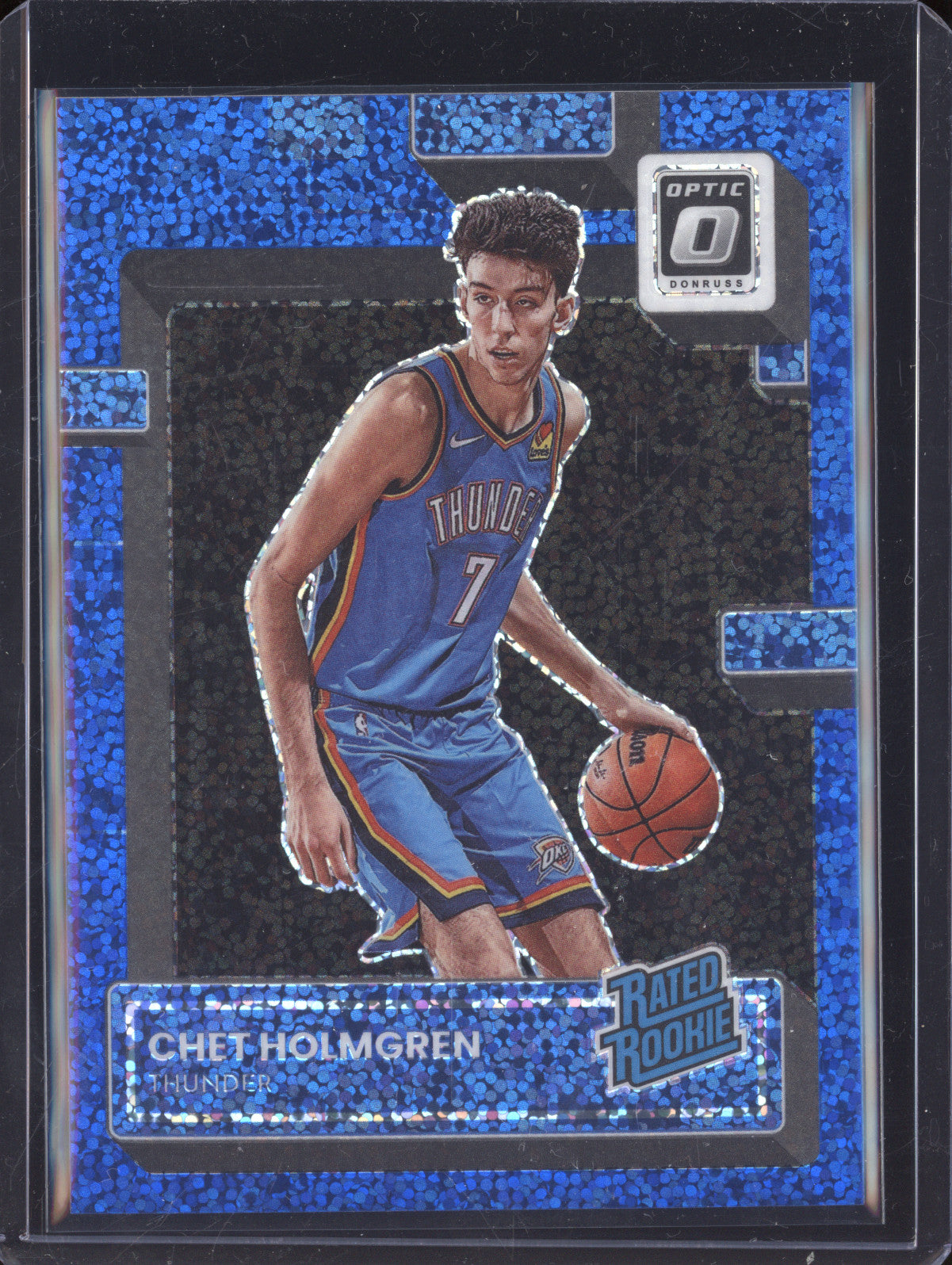 Chet Holmgren 2022-23 Panini Donruss Optic 208 Blue Speckle RC 21/180
