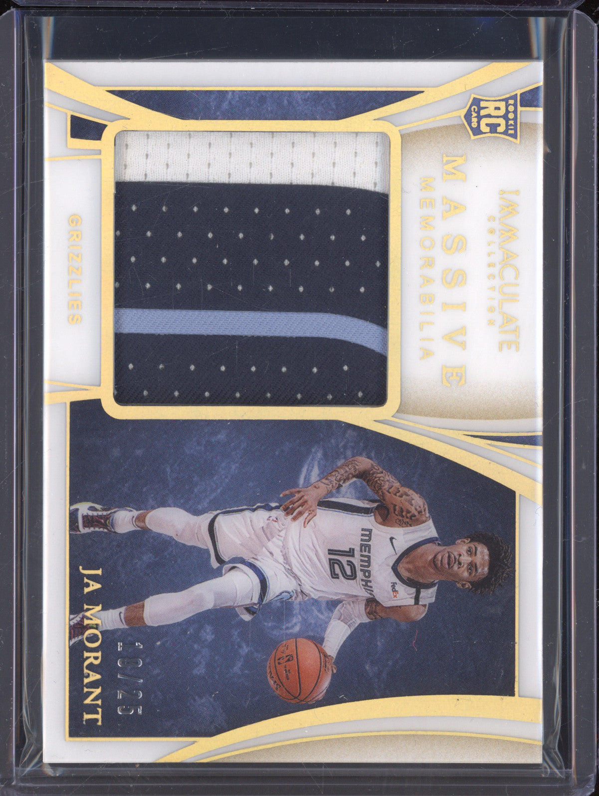 Ja Morant 2019-20 Panini Immaculate MM-JAM Massive Memorabilia RC 18/25